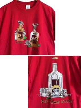 Vtg Tequila T-Shirt LG Red Eat the Worm Frog Graphic Spring Break 90s Mexico